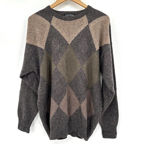Clan Douglas Other - Clan Douglas Mens Argyle Cashmere Long Sleeve Scotland Sweater Medium Sweater
